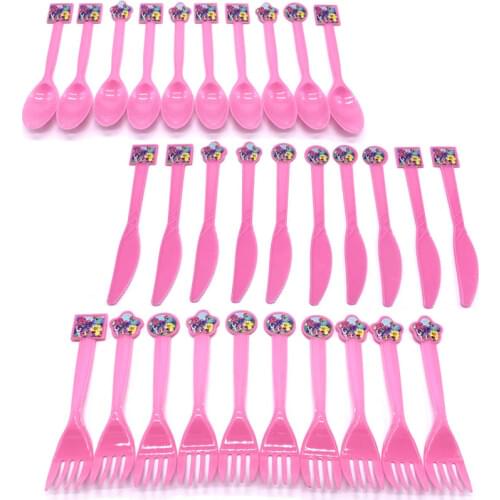 10pcs/lot My Little Pony Party Disposable Spoon Plastic Forks Birthday Baby Shower Theme Party Knives Party Tableware Supplies