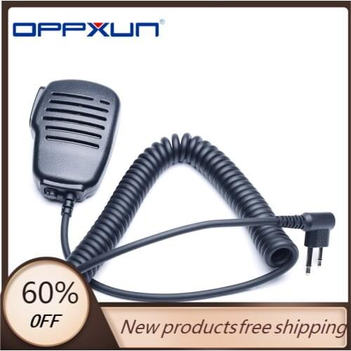 OPPXUN R-312 2Pin PTT Mic Speaker Microphone PU Wire For Motorola GP68/GP88/GP300 For TYT TC-500/TC-600/TC-700 Walkie Talkie
