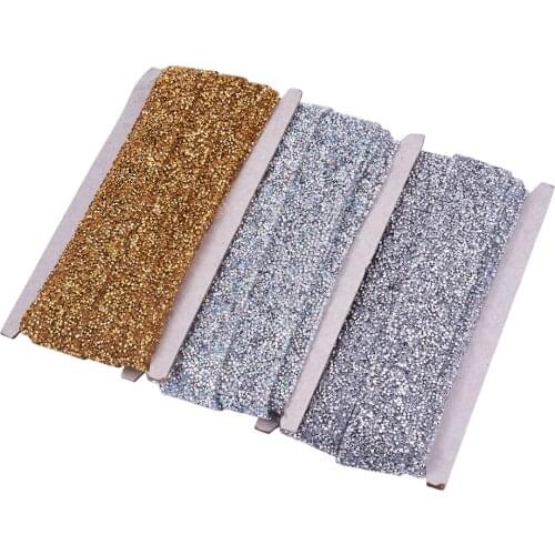 5 Yards 40mm Glitter Resin Hotfix Rhinestone(Hot Melt Adhesive On The Back) Rhinestone Trimming For Jewelry Costume Accessories