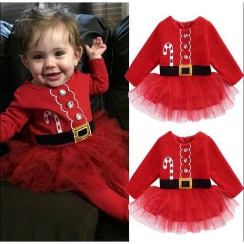 Baby Girl Dress Christmas Dress Toddler Kids Girl Long Sleeve Printing Cartoon Christmas Xmas Dress Children Costume vestido