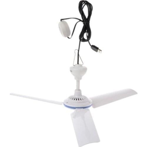 DC 5V Ceiling Fan Air Cooler Portable USB Fans for Bed Camping Outdoor Mini Hanging Camper Tents Hanger Fan