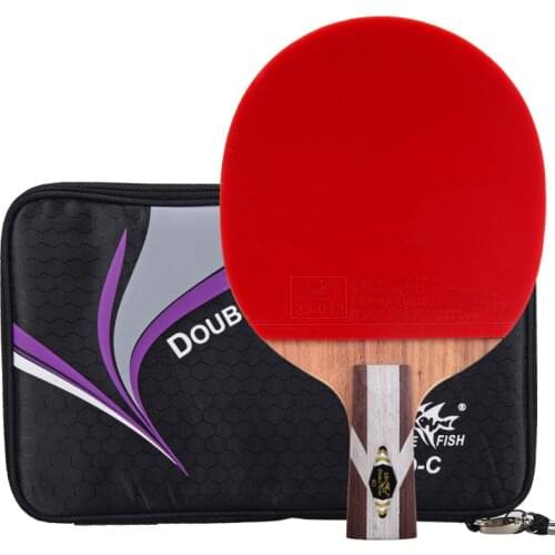 Original Double Fish 9d Table Tennis Racket Ping Pong Bat With Case Racquet Sports Pure Blade Fast Attack Loop