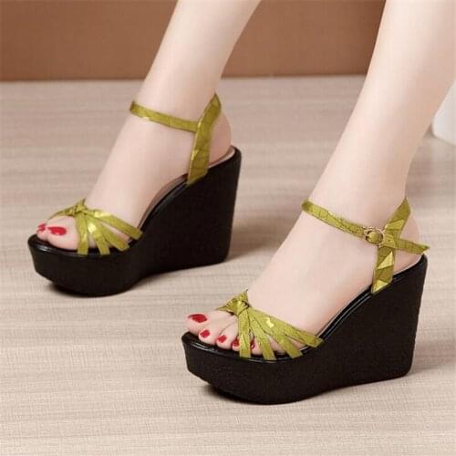 Plus Size 32-43 Open Toe Platform Female Sandals Womens Shoes Wedges Super High Heel Shoes Ladies High Heels Sandal
