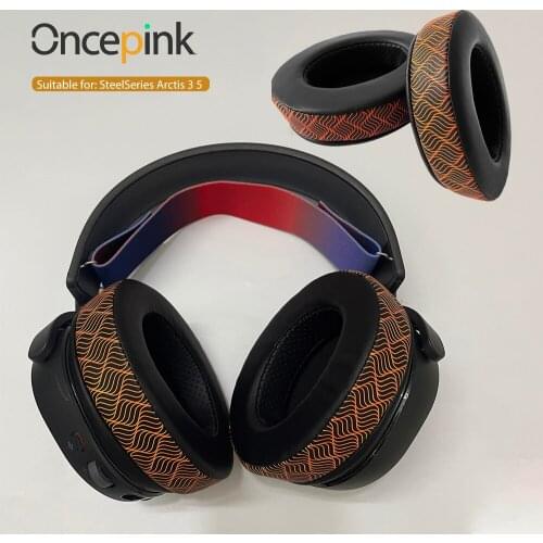 Oncepink Replacement EarPads Headband For SteelSeries Arctis 3 5 Headphone Temperature Color Change Ear Cushion