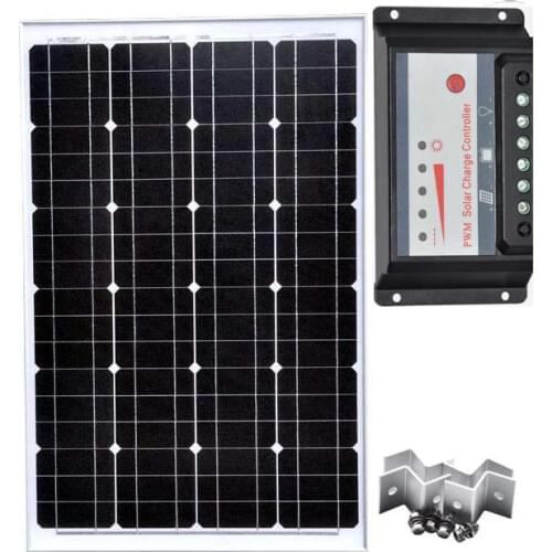 Buy Direct From China 60W Solar Panel Solar Battery Charger 12v Solar Charging Controller 12/24v 10A Z Bracket Mount Camping