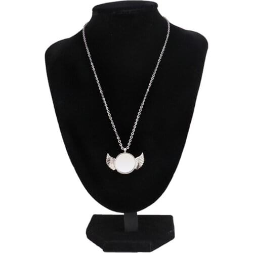 Sublimation Blank Angel Wing Necklace Custom Photo Blank MDF Printable Pendant