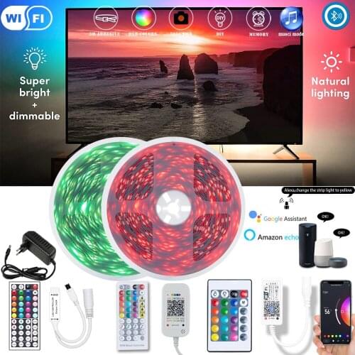 PIRTSDEL 24V 40M RGB 5050 LED Strip WIFI Bluetooth Infrared Control BackLight Lamp Night Neon light Luminous String TV Bedroom