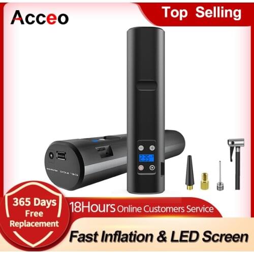 E-ACE M18 LED Rechargeable Air PumpTire Inflator mini Portable Compressor Digital Car Tyre Pump for Car Bicycle Tires Balls