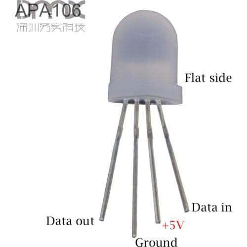 Mokungit 10Pcs WS2811 APA106 P9823 F5 5mm F8 8mm Round RGB LED chipset Full color LED Chip 5V Pack