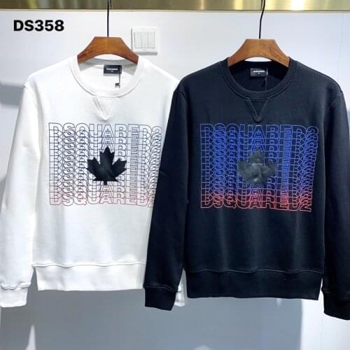 Hot Dsquared2 Mens Crew Neck Printed Letter Street Hip Hop Long Sleeve Sweatshirt Cotton High Quality Women/Mens Clothes DS358