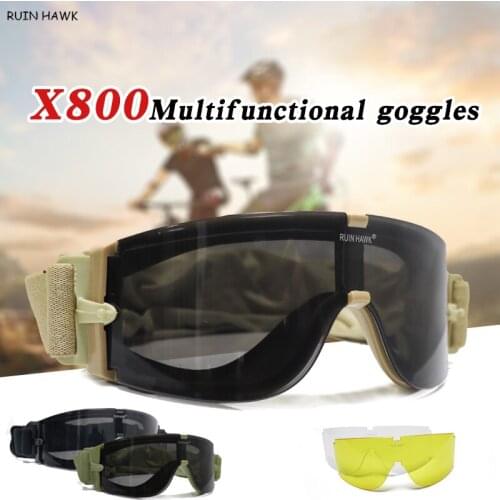 Tactical Outdoor Sports Eyewear Men Shooting Hunting Protection Glasses for Camping Hiking Cycling Glasses 2 Lens CN(Origin)