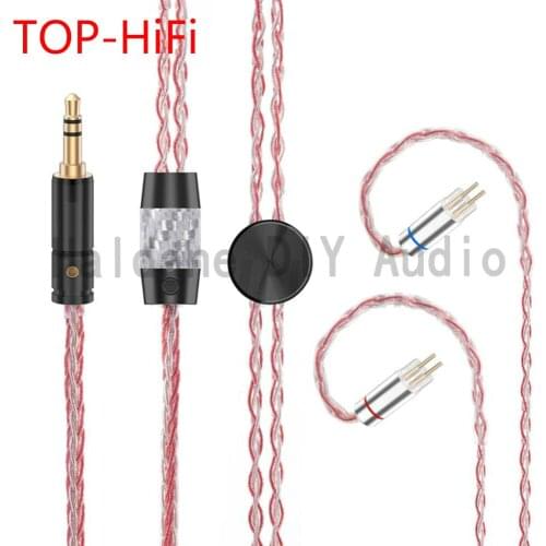 TOP-HiFi Soft Red Silver 1.2m 7nOCC Silver Plated 0.78mm Headphone Upgrade Cable For W4r UM3x 1964 Heir10.A IEM8.0 IEM10.0