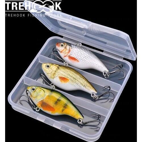TREHOOK 3pcs 7cm 18g Sinking Rattling Vibes For Winter Fishing Lure Set Of Wobblers For Pike Roll Crankbaits Fishing Tackle 2020
