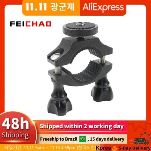 Bicycle Bike Handle Bar Clamp Mount Clip Camera Holder 1/4" Tripod Adapter for GoPro Hero 7 XiaoYi 4K for DJI for Osmo Action