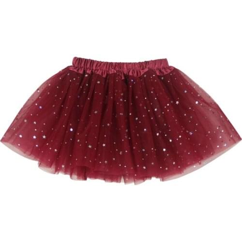 Buenos Ninos Girls Shinny Star TUTU Skirts Children Kids Ballet Sequin Tulle Skirt For Glitter Dance Party Clothes 2-8 Years