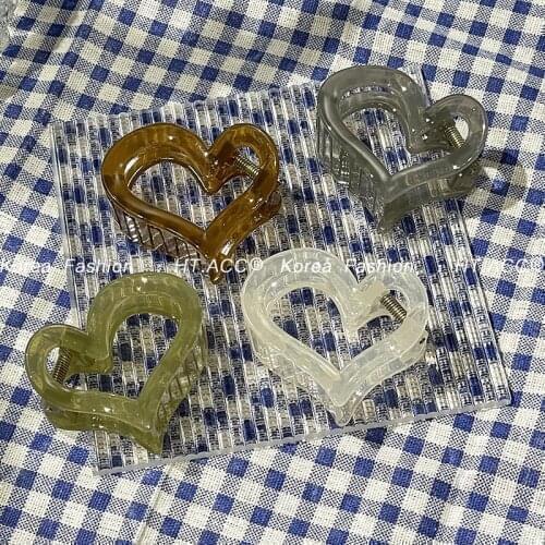 Korea jelly color love clip girl cute and sweet back head plate hairpin shark clip hairpin hair accessories