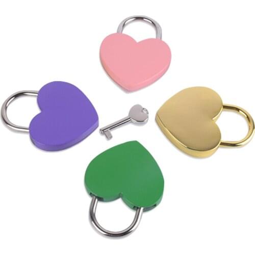Ivoduff Love Heart Lock for Handbag Decoration,DIY Metal Padlock L size 45x59mm