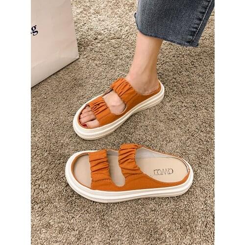 Flat Slippers Womens Shoes Summer 2021 New Style Canvas Soft Bottom Non-slip Fashion Casual Shoes Women Shoes