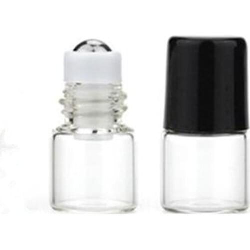 1ml 2ml Glass Aromatherapy Essential Oil Bottle Refillable Roller Roll on Vials with glass Stainless Steel Ball F20172279