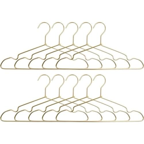 10Pcs Clothes Hangers Aluminium Alloy Coat Hangers Anti-Slip Metal Drying Rack Wardrobe Organizer