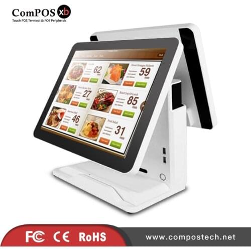 15+15 inch EPOS Terminal Dual Screen Epos All In One Pos Systems Capacitive touch cash register For Retail Store