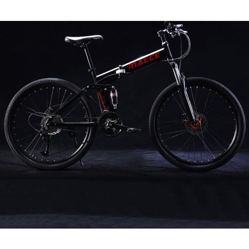 26 Inch Folding Mountain Bicycle 21 Speed Double Shock Absorption Off-Road Variable Speed Adult Student One-Wheeled Bike