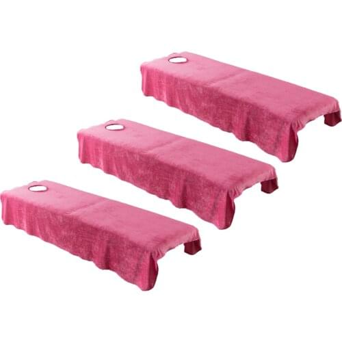 3pcs Crystal Flannel SPA Massage Table Flat Sheets Cosmetic Face Bed Cover