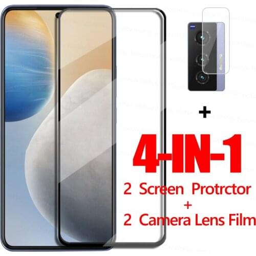 4IN1 Phone Glass For VIVO X70 Glass VIVO X70 Screen Protector Tempered Glass Protective Lens Film For VIVO X50 X60 X70 Pro Plus