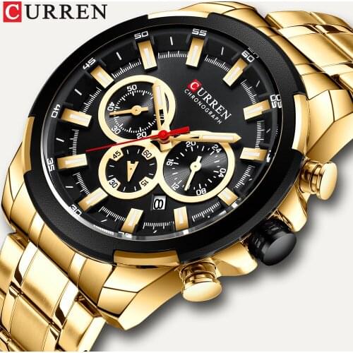 CURREN Fashion Mens Watches Brand Luxury WristWatch Quartz Clock Blue Watch Men Waterproof Sport Chronograph Relogio Masculino