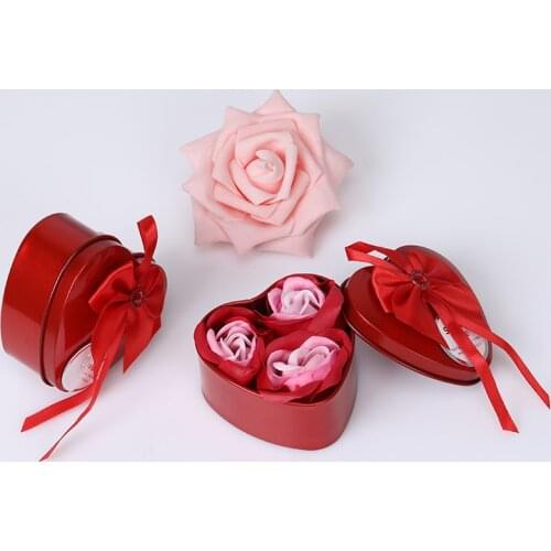 3Pcs Rose Soap Flower Case Mixing Colour Wedding Decoration Women For Whom You Loved Pretty Red Rose Unique Gift For Girls Mom