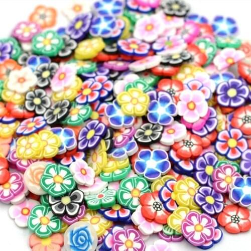 20g 10mm Flower Polymer Clay Slices for DIY Crafts Plastic Klei Mud Particles Plum Blossom Clays
