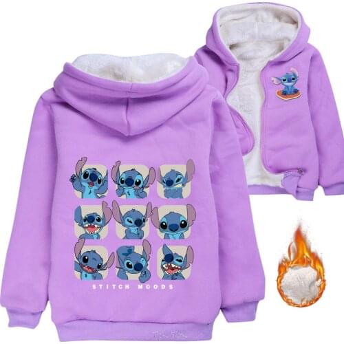 Kids Cardigan Zipper Thick Coat Stitch Boys and Girls Winter Cotton Padded Clothes Childrens Fashion Fleece Hoodie Coat