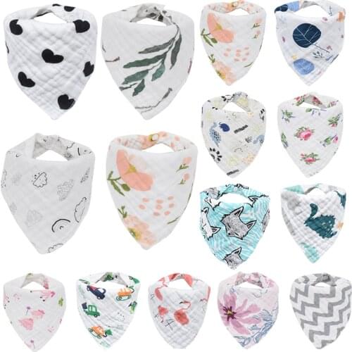 Baby Infant Muslin Cotton Bib Baby Bandana Bibs Triangle Scarf Feeding Saliva Towel Feeding Drool Bibs Burp Cloth Accessories