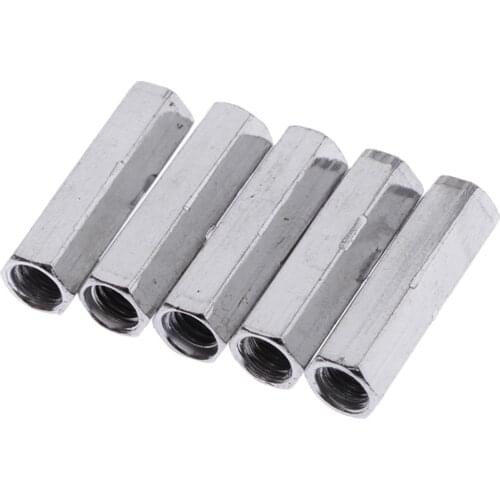 5 x Long Rod Coupling Hex Nut For Connect Screw Drum Set Kit Parts Accessory