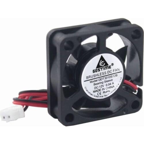 Gdstime 100 pcs Laptop Mini Cooler 3cm 30mm x 10mm 12V DC Brushless Cooling Fan 30x30mm 3010 7 Blades 2Pin 2.0