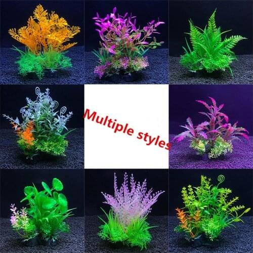 Artificial Plastic Green Plants for Aquarium Decoration Ornament Narcissus Water Grass Terrarium Figurines Fish Tank dropshippin