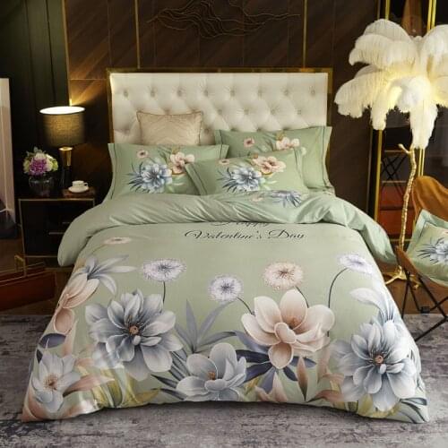 Flowers Brushed Cotton Printing Bedding Set Duvet Cover Set Bed Linen Pillowcase pillow Fitted Sheet HomeTextile