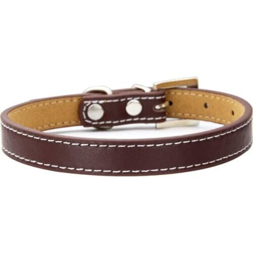 New Leather Dog Collar Pitbull Labrador Large Dog Necklace Sewing Neck Size Adjustable Collar for Big Dogs Golden Retriever