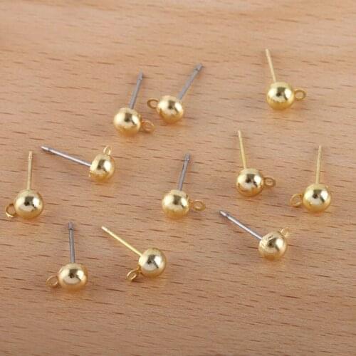5x12mm Stud Earrings Linker Post Bases Round with a Loop Hanger Ring Earrings Settings Findings DIY Crafts Making