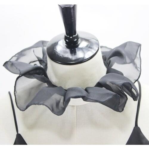 Linbaiway Womens Detachable Collars Ladies Adult Black Mesh Fake Collars Necklace Choker Ladies Shirt Necktie False Collar