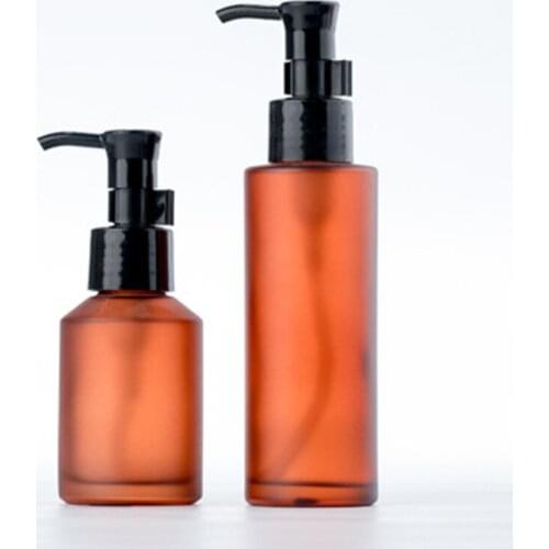 Refillable Dark Glass Spray Toner Moisturizing Spray Bottle Emulsion Pump Bottle Essential Oil Travel Empty Cosmetic Containers