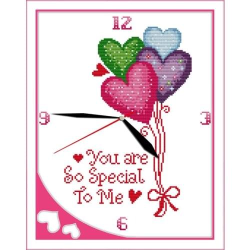 You are special for me cross stitch kit 14ct 11ct count print canvas wall clock stitching embroidery DIY handmade needlework
