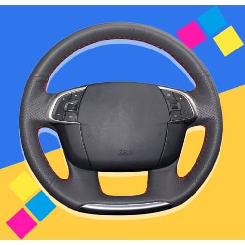 Auto Braid On The Steering Wheel Cover for Citroen C4 C4L 2011-2015 DS4 DIY Car Braiding Cover Interior Accessories Car-styling