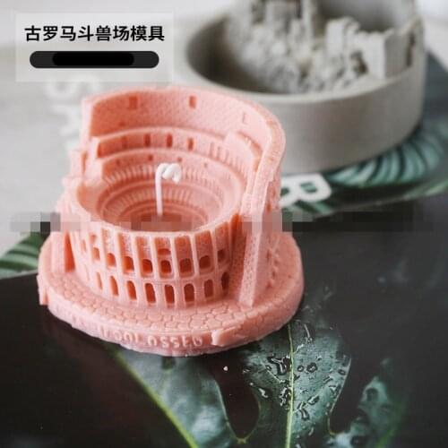 Roman Colosseum Silicone Candle molds Roman Colosseum soap mold silicone molds silica gel die Aroma stone moulds candle mould