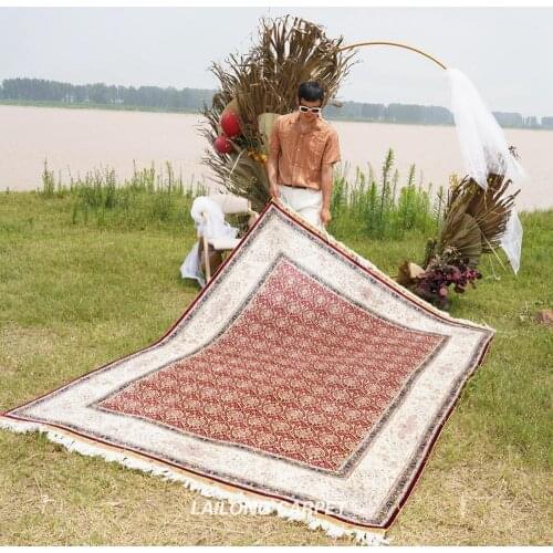 6'x9' All Over Silk Carpet Red Hand Knotted Oriental Hereke Rug (YL0703)