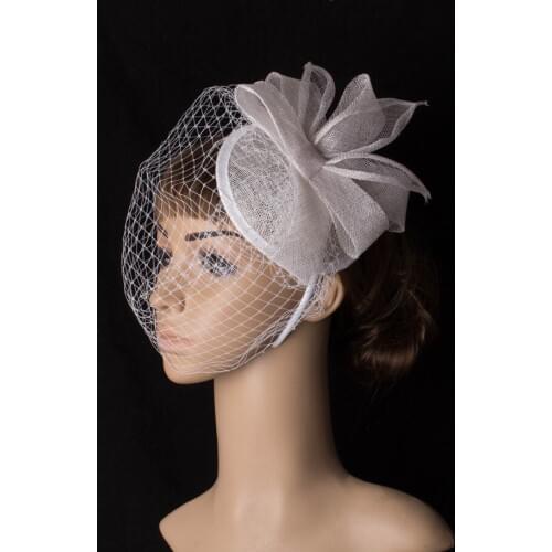 Sinamay Fascinator Headwear Colorful Mesh Bridal Veils Party Show Hair Accessories Millinery Cocktail Hat Classical Color MYQ097