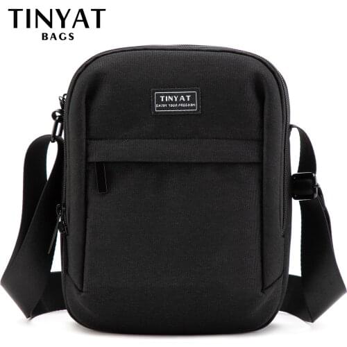 TINYTA bag for men light men shoulder bag for 9.7 'pad 9 pocket waterproof casual shoulder bag black canvas messenger bag T5009