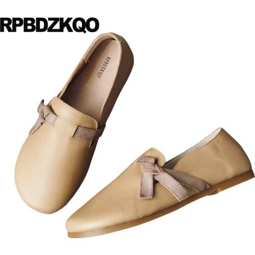 Spring autumn casual designer 2019 chinese slip on round toe maternity wide fit shoes ladies brown flats china comfortable women