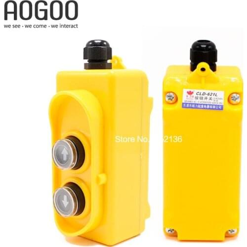 2 Buttons 2 Motions Up and Down Waterproof Pendant Pushbutton Switch Rainproof Push Button Station with Cable Gland CLD-621L