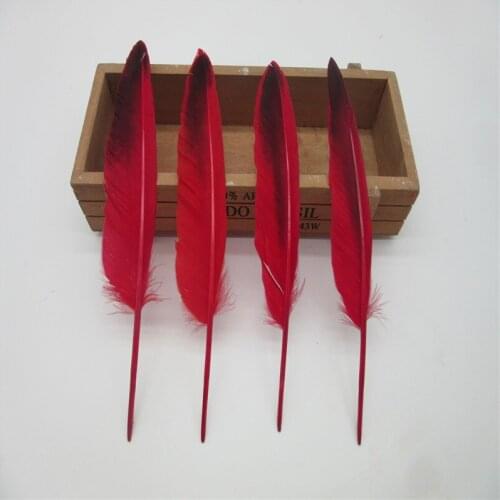 YY-tesco 100pcs/lot Beautiful Goose Feathers 13-18cm/5-8 Inch Red Pheasant Feathers For Crafts Diy Wedding Decoration Plumes